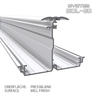 SOL-50 XXL-Horizontalprofil 4m pressblank Standard